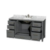 Custom image for Dark Gray with Brushed Chrome Trim / White Carrara Marble, Oval Sink / No Mirror