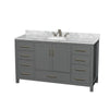 Custom image for Dark Gray with Brushed Chrome Trim / White Carrara Marble, Oval Sink / No Mirror