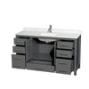 Custom image for Dark Gray with Brushed Chrome Trim / Giotto Quartz, Rectangular Sink / No Mirror