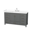 Custom image for Dark Gray with Brushed Chrome Trim / White Cultured Marble, Rectangular Sink / No Mirror