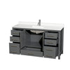Custom image for Dark Gray with Brushed Chrome Trim / White Quartz, Rectangular Sink / No Mirror