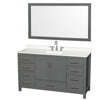 Custom image for Dark Gray with Brushed Chrome Trim / White Quartz, Rectangular Sink / 58