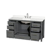 Custom image for Dark Gray with Brushed Chrome Trim / White Quartz, Rectangular Sink / No Mirror