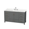 Custom image for Dark Gray with Brushed Chrome Trim / White Quartz, Rectangular Sink / No Mirror