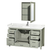 Custom image for Light Green with Brushed Nickel Trim / Carrara Cultured Marble, Rectangular Sink / Medicine Cabinet