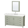 Custom image for Light Green with Brushed Nickel Trim / Carrara Cultured Marble, Rectangular Sink / Medicine Cabinet
