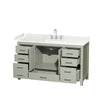 Custom image for Light Green with Brushed Nickel Trim / Carrara Cultured Marble, Rectangular Sink / No Mirror
