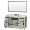 Custom image for Light Green with Brushed Nickel Trim / White Carrara Marble, Oval Sink / 58