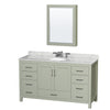 Custom image for Light Green with Brushed Nickel Trim / White Carrara Marble, Oval Sink / Medicine Cabinet