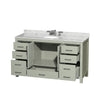Custom image for Light Green with Brushed Nickel Trim / White Carrara Marble, Oval Sink / No Mirror
