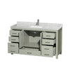 Custom image for Light Green with Brushed Nickel Trim / White Carrara Marble, Rectangular Sink / No Mirror