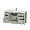 Custom image for Light Green with Brushed Nickel Trim / Giotto Quartz, Rectangular Sink / No Mirror
