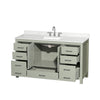 Custom image for Light Green with Brushed Nickel Trim / Giotto Quartz, Rectangular Sink / No Mirror