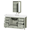 Custom image for Light Green with Brushed Nickel Trim / White Cultured Marble, Rectangular Sink / Medicine Cabinet