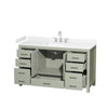 Custom image for Light Green with Brushed Nickel Trim / White Cultured Marble, Rectangular Sink / No Mirror