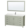Custom image for Light Green with Brushed Nickel Trim / White Quartz, Rectangular Sink / 58