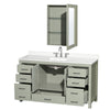 Custom image for Light Green with Brushed Nickel Trim / White Quartz, Rectangular Sink / Medicine Cabinet