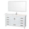 Custom image for White with Brushed Chrome Trim / Carrara Cultured Marble, Rectangular Sink / 58