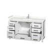 Custom image for White with Brushed Chrome Trim / Carrara Cultured Marble, Rectangular Sink / No Mirror