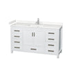 Custom image for White with Brushed Chrome Trim / Carrara Cultured Marble, Rectangular Sink / No Mirror