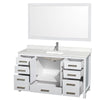 Custom image for White with Brushed Chrome Trim / Giotto Quartz, Rectangular Sink / 58