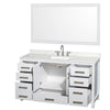 Custom image for White with Brushed Chrome Trim / Giotto Quartz, Rectangular Sink / 58