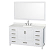Custom image for White with Brushed Chrome Trim / Giotto Quartz, Rectangular Sink / 58