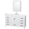 Custom image for White with Brushed Chrome Trim / White Cultured Marble, Rectangular Sink / Medicine Cabinet
