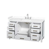 Custom image for White with Brushed Chrome Trim / White Cultured Marble, Rectangular Sink / No Mirror