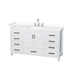 Custom image for White with Brushed Chrome Trim / White Cultured Marble, Rectangular Sink / No Mirror