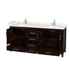 Custom image for Espresso with Brushed Chrome Trim / Carrara Cultured Marble, Rectangular Sink / No Mirror