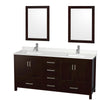Custom image for Espresso with Brushed Chrome Trim / Giotto Quartz, Rectangular Sink / 24