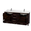 Custom image for Espresso with Brushed Chrome Trim / Giotto Quartz, Rectangular Sink / No Mirror