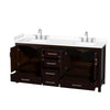 Custom image for Espresso with Brushed Chrome Trim / White Cultured Marble, Rectangular Sink / No Mirror