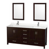 Custom image for Espresso with Brushed Chrome Trim / White Quartz, Rectangular Sink / 24