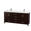 Custom image for Espresso with Brushed Chrome Trim / White Quartz, Rectangular Sink / No Mirror