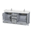 Custom image for Gray with Brushed Chrome Trim / Carrara Cultured Marble, Rectangular Sink / No Mirror
