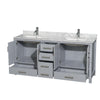 Custom image for Gray with Brushed Chrome Trim / White Carrara Marble, Rectangular Sink / No Mirror