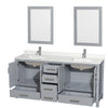 Custom image for Gray with Brushed Chrome Trim / Giotto Quartz, Rectangular Sink / 24