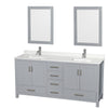 Custom image for Gray with Brushed Chrome Trim / Giotto Quartz, Rectangular Sink / 24
