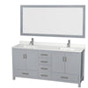 Custom image for Gray with Brushed Chrome Trim / Giotto Quartz, Rectangular Sink / 70