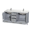 Custom image for Gray with Brushed Chrome Trim / Giotto Quartz, Rectangular Sink / No Mirror