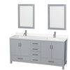 Custom image for Gray with Brushed Chrome Trim / White Quartz, Rectangular Sink / 24