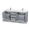 Custom image for Gray with Brushed Chrome Trim / White Quartz, Rectangular Sink / No Mirror