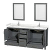 Custom image for Dark Gray with Brushed Chrome Trim / Carrara Cultured Marble, Rectangular Sink / 24