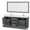 Custom image for Dark Gray with Brushed Chrome Trim / Carrara Cultured Marble, Rectangular Sink / 70