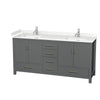 Custom image for Dark Gray with Brushed Chrome Trim / Carrara Cultured Marble, Rectangular Sink / No Mirror