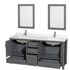 Custom image for Dark Gray with Brushed Chrome Trim / Giotto Quartz, Rectangular Sink / 24