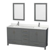 Custom image for Dark Gray with Brushed Chrome Trim / Giotto Quartz, Rectangular Sink / 24