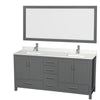 Custom image for Dark Gray with Brushed Chrome Trim / Giotto Quartz, Rectangular Sink / 70